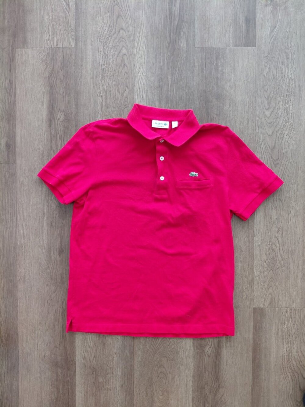 Lacoste Red Polo Shirt | Men’s Large | Regular Fit | 100% Cotton
